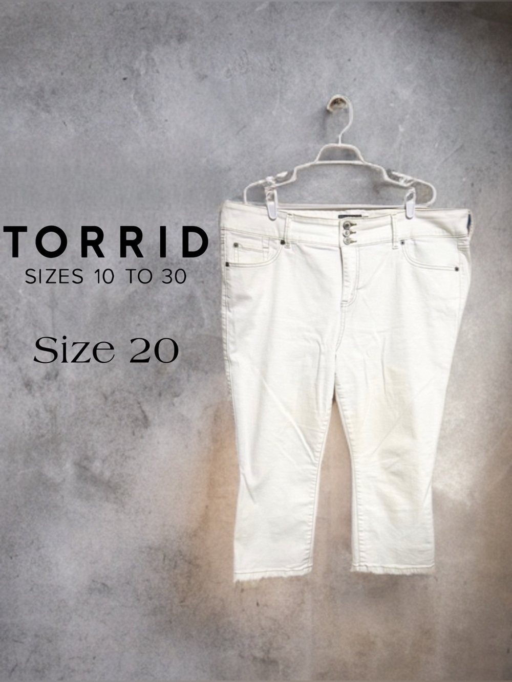🌴🤍 Torrid White Crop Jeggings Size 20 Super Soft Stretchy Capri Pants